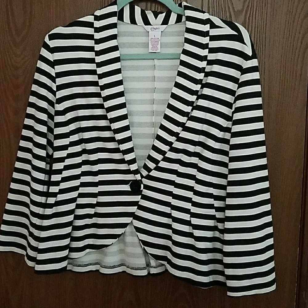 Women's blazer black and white L